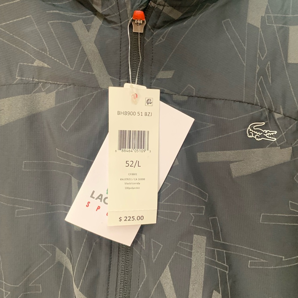 SOLD - NWT Black Lacoste Windbreaker Jacket - Picture 6 of 7